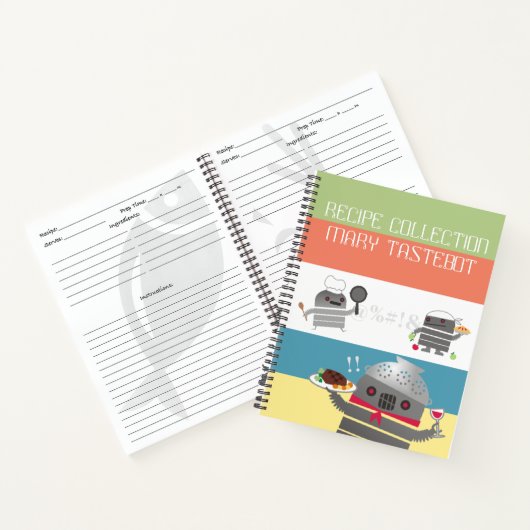 ロボットシェフパーティーの個人料理レシピ帳 ノートブック (内部)