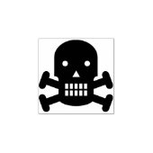 ロボットスカルクロスボーンシルエットアートスタンプ ラバースタンプ (インプリント)