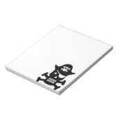 ロボットスカル&クロスボーンズ海賊シルエット ノートパッド (回転)