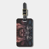 ロボットスカル + 翼 ラゲッジタグ (正面縦)