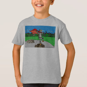 ロボットスーパーヒーローのレトロの子供のワイシャツ Tシャツ
