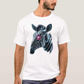 ロボットゼブラ顔アート Tシャツ