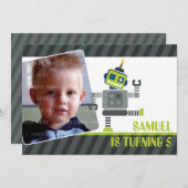 ロボットダンスパーティー誕生日おめでとう1L 招待状 (正面/裏面)