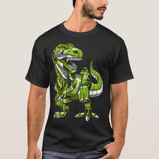 ロボットティラノサウルス恐竜 Tシャツ (正面)