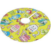 ロボットテーマカラフル:シームレスパターン。 ブラッシュドポリエステルツリースカート (アングル)