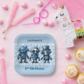 ロボットテーマ2回目の誕生日パーティープレート ペーパープレート (パーティー)