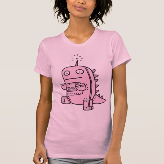 ロボットディーノ-ピンク Tシャツ (正面)