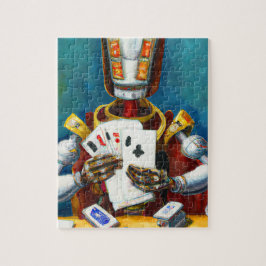 ロボットトランプの油彩画 ジグソーパズル