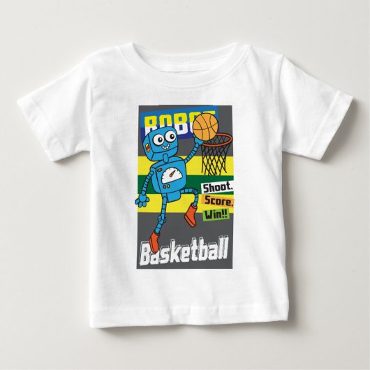 ロボットバスケットボールベイビー ベビーTシャツ (正面)