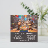 ロボットバースデーパーティ招待状デジタルダウンロード 招待状 (スタンド正面)