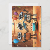 ロボットバースデーパーティ招待状デジタルダウンロード 招待状 (裏面)