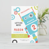 ロボットバースデーパーティ招待状 招待状 (スタンド正面)