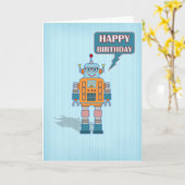 ロボットバースデー・カード カード (黄色い花)