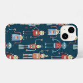 ロボットパターン濃色 iPhoneケース (裏面横)