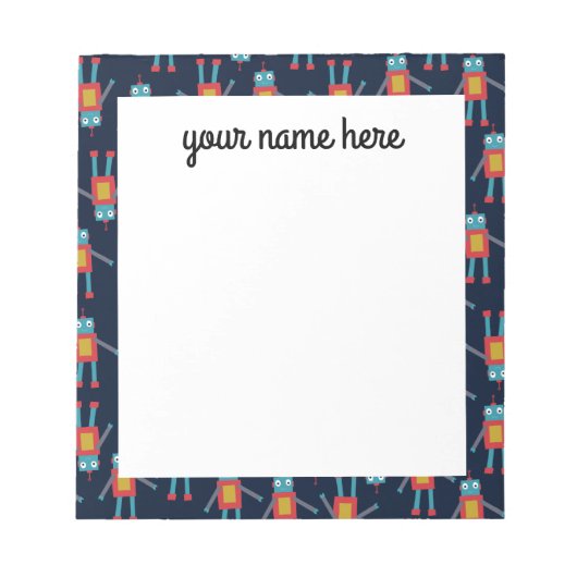 ロボットパーソナライズされたメモ帳 ノートパッド (正面)