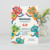 ロボットパーティの招待状 子供へ 招待状 (スタンド正面)