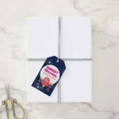 ロボットパーティーがボルトに青いピンクの星ナットを供給 ギフトタグ (より糸付き)