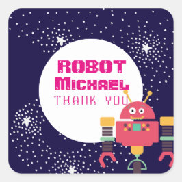 ロボットパーティーがボルトに青いピンクの星ナットを供給 スクエアシール