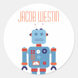 ロボットパーティーステッカーラベル ラウンドシール