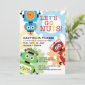 ロボットパーティーテーマ誕生日招待状 招待状 (スタンド正面)