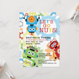 ロボットパーティーテーマ誕生日招待状 招待状