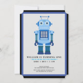 ロボットパーティー誕生日パーティー 招待状 (正面)