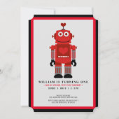ロボットパーティー誕生日パーティー 招待状 (正面)