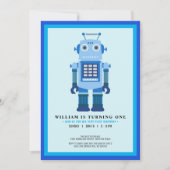 ロボットパーティー誕生日パーティー 招待状 (正面)