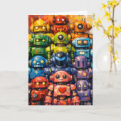 ロボットパーティー カード (黄色い花)