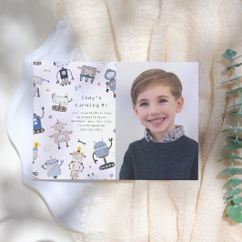 ロボットフォト誕生日パーティーの招待 招待状