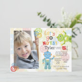 ロボットフォト誕生日招待状ロボットパーティー 招待状 (スタンド正面)