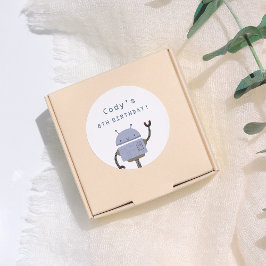 ロボットブルー誕生日パーティー ラウンドシール