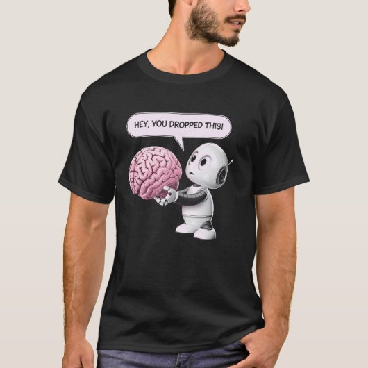 ロボットブレイン おもしろい 科学好き 人工知能 Tシャツ (正面)