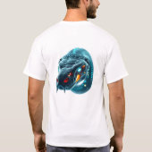 ロボットヘビ顔アート Tシャツ (裏面)