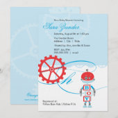 ロボットベビーシャワー招待状|少年 招待状 (正面/裏面)