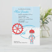 ロボットベビーシャワー招待状|少年 招待状 (スタンド正面)