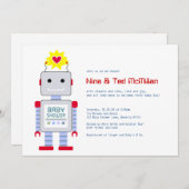 ロボットベビーシャワー招待状、5x7 招待状 (正面/裏面)