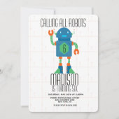 ロボットボルトボーイズ誕生日パーティー 招待状 (正面)