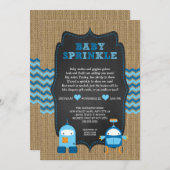 ロボットボーイベビースプリンク素朴ル 招待状 (正面/裏面)