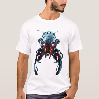 ロボットロブスター顔アート Tシャツ