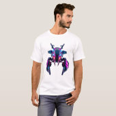 ロボットロブスター顔ネオン Tシャツ (正面フル)