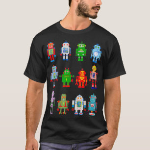 ロボットロボットレトロチーム12玩具おもしろいエンジニアリングAIおたく Tシャツ