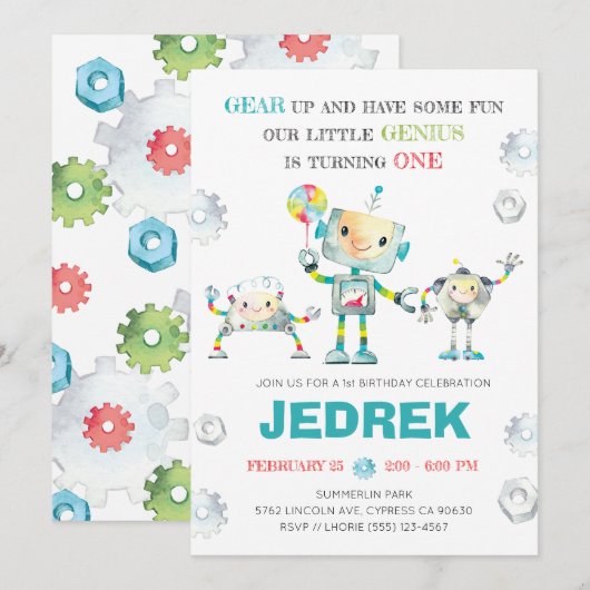 ロボットワン 招待状 (正面/裏面)