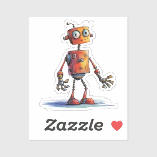 ロボット予測できなデザイン2 シール (シート)