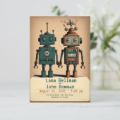 ロボット予測できな付き結婚式招待状 招待状 (スタンド正面)