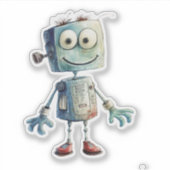 ロボット予測できな(デザイン番号9) シール (正面)