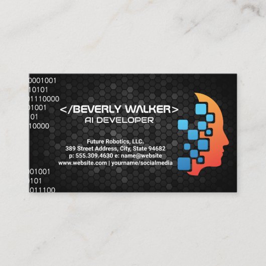 ロボット人間技術 | 人工知能 名刺 (正面)