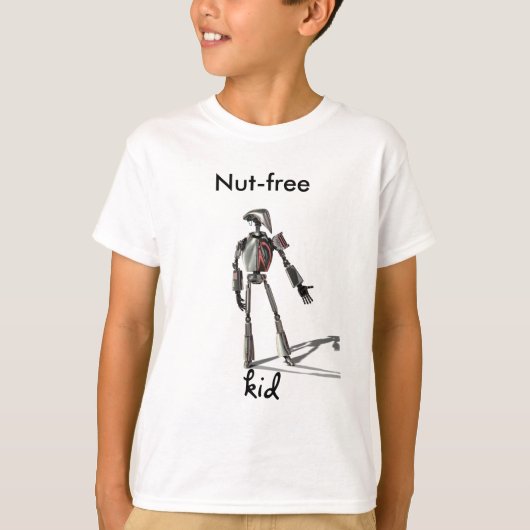ロボット人-ナットを食べ物を与えないで下さい Tシャツ (正面)