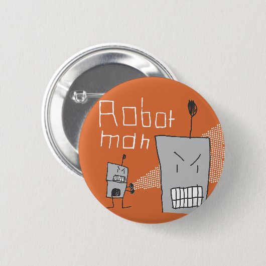 ロボット人 缶バッジ (正面&裏面)