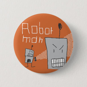 ロボット人 缶バッジ